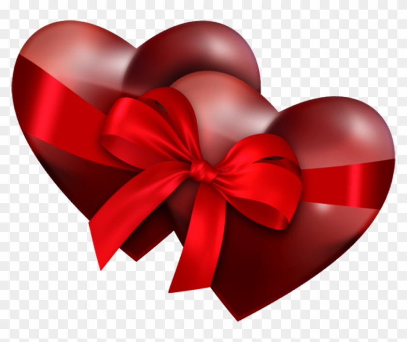 Two Heart With Ribbon - Two Heart Png Images Hd Clipart