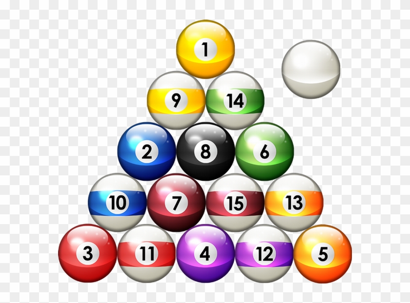 Pool Balls In Rack Png - Rack 8 Ball Pool Clipart #3567286