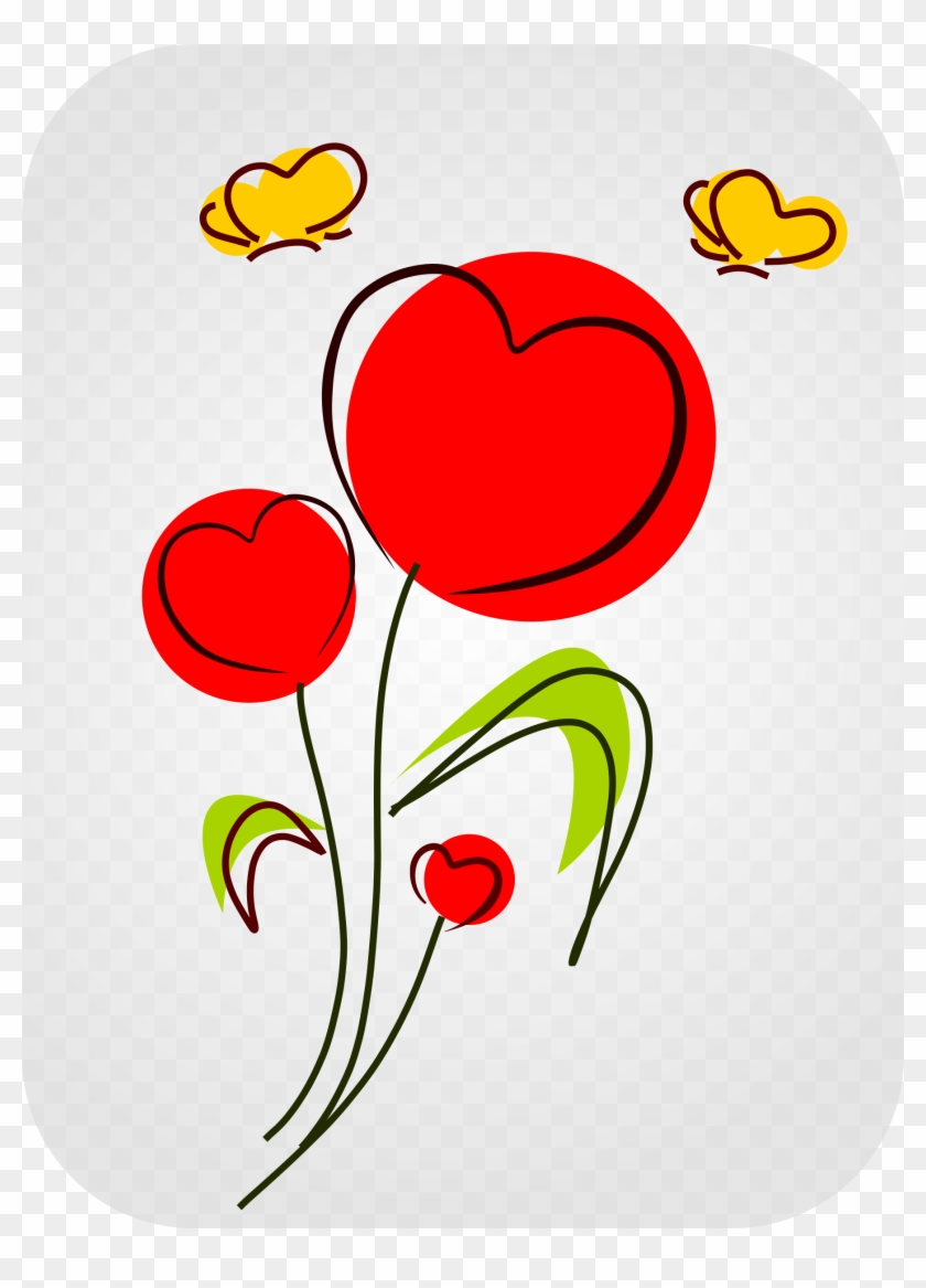 Flowers With Big Image Png - Flower Hearts Clipart Free Transparent Png #3567489