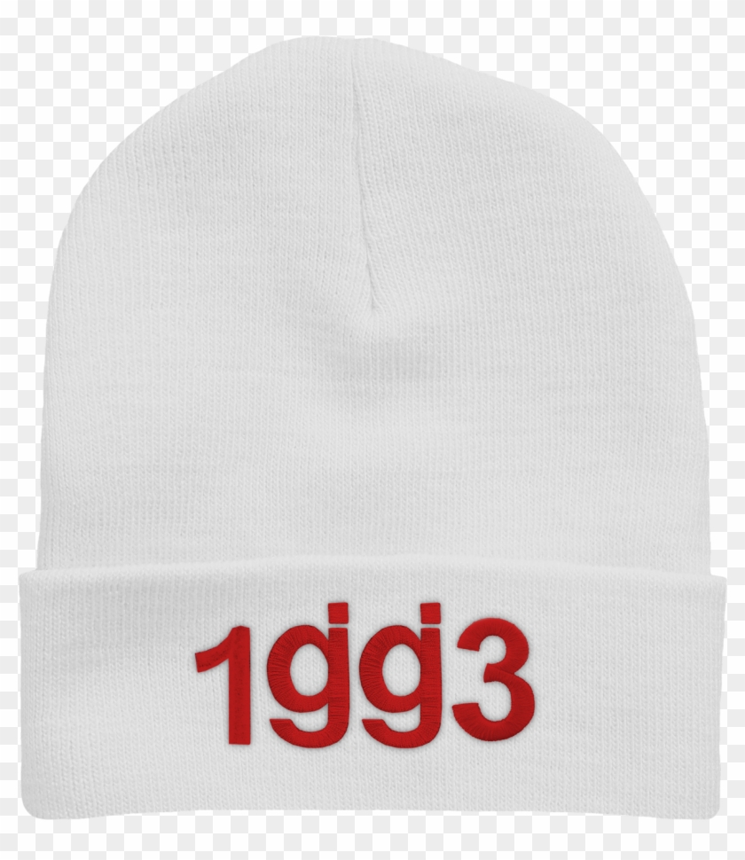 1gg3 Cuffed White / Red Beanie $30 - Beanie Clipart