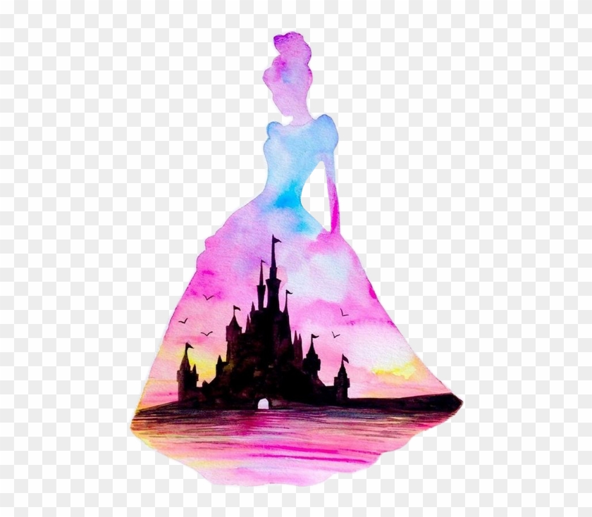 Painting Silhouette Disney Princess Art , Png Download - Disney Princess Silhouette Painting Clipart