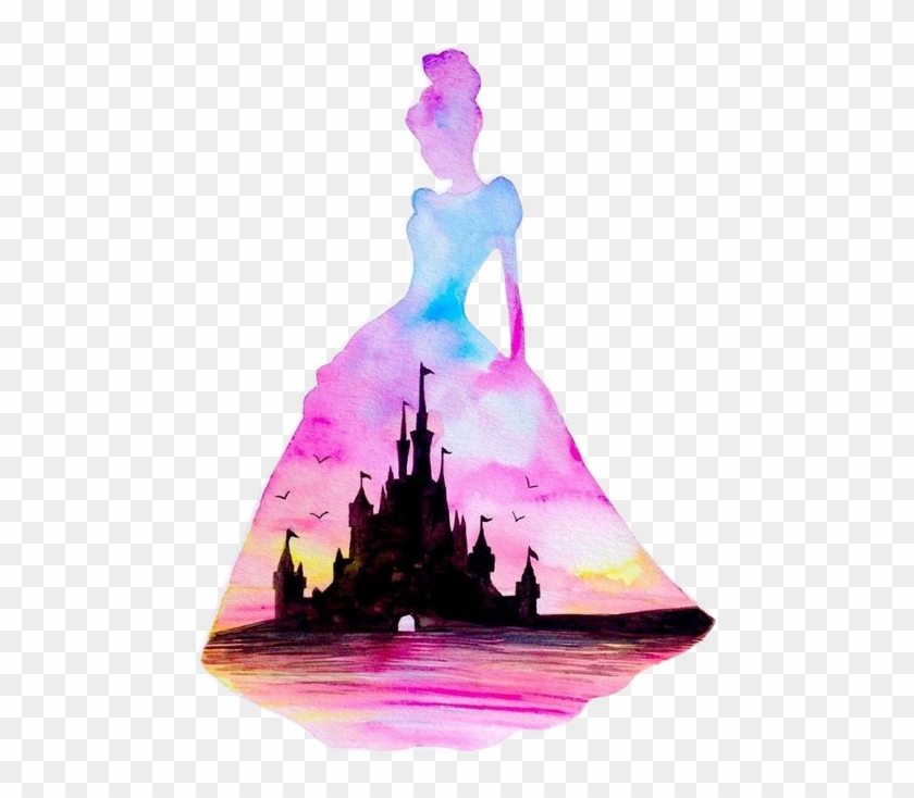 Painting Silhouette Disney Princess Art , Png Download - Disney Princess Silhouette Painting Clipart #3568117