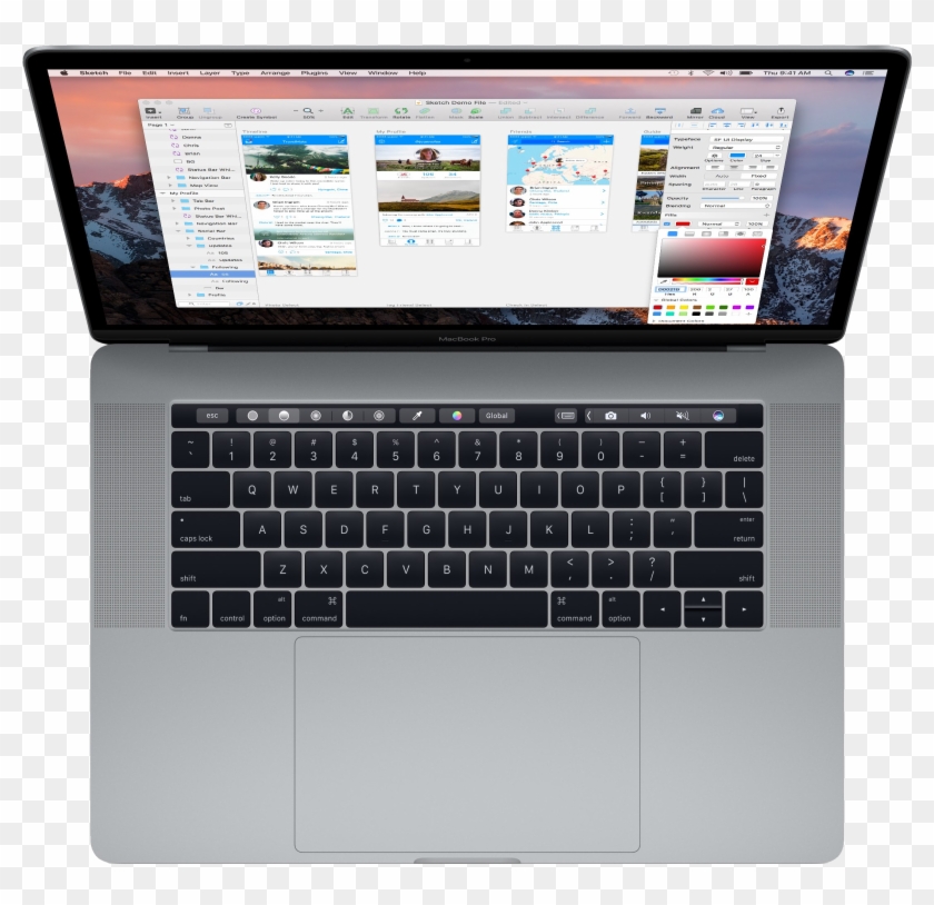 Macbook Png - Macbook Pro 2017 With Touch Bar Clipart #3568132