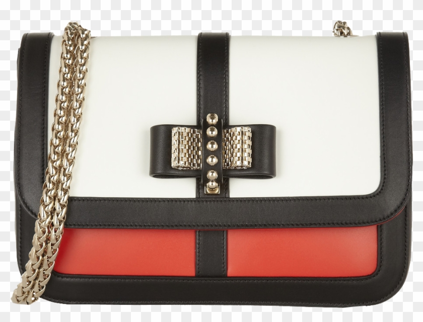 Christian Louboutin Sweet Charity Black White Red Leather - Shoulder Bag Clipart #3568826