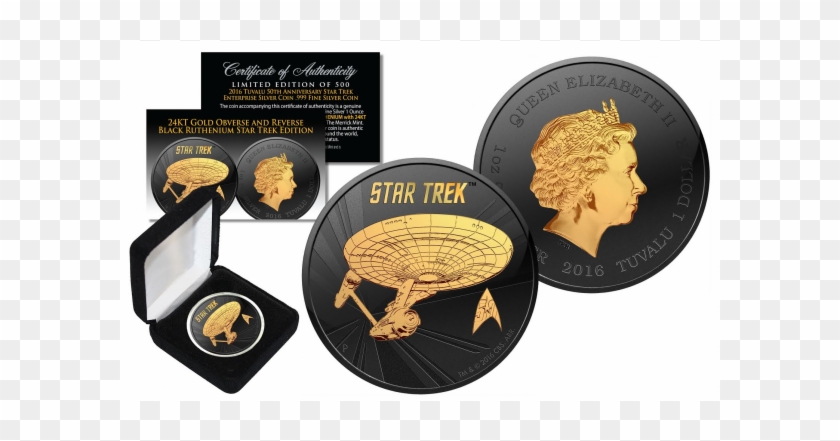 2016 1 Oz Bu Tuvalu Star Trek U - Gold Plated Enterprise Star Trek Clipart