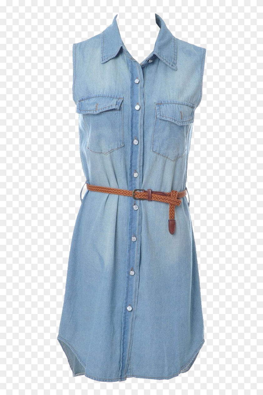 Anna Kaci S M Fit Light Blue Faded Denim Button Down - Light Blue Button Down Dress Clipart #3569186