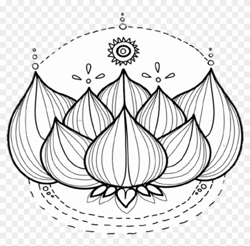 Drawing Mandala Chandelier - Flor Buda Dibujo Clipart