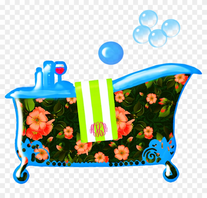 Bathtub Bubbles Pink Feminine Bath Water Women Clipart #3570446