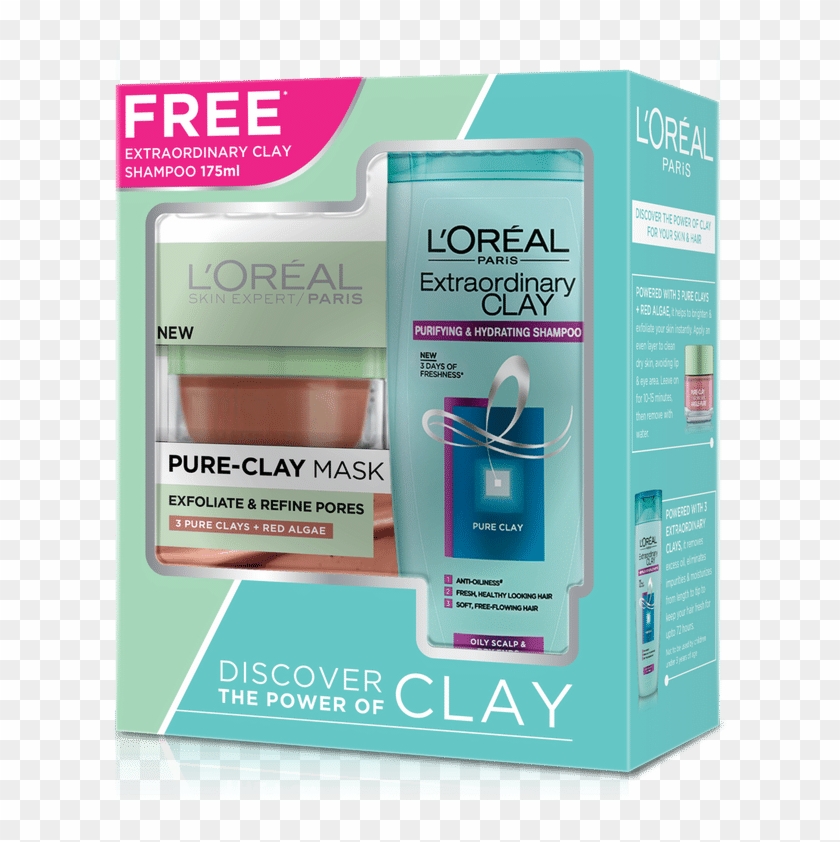 L'oreal Paris Pure Clay Mask Red Algae Extraordinary - L Oreal Paris Clay Shampoo Clipart