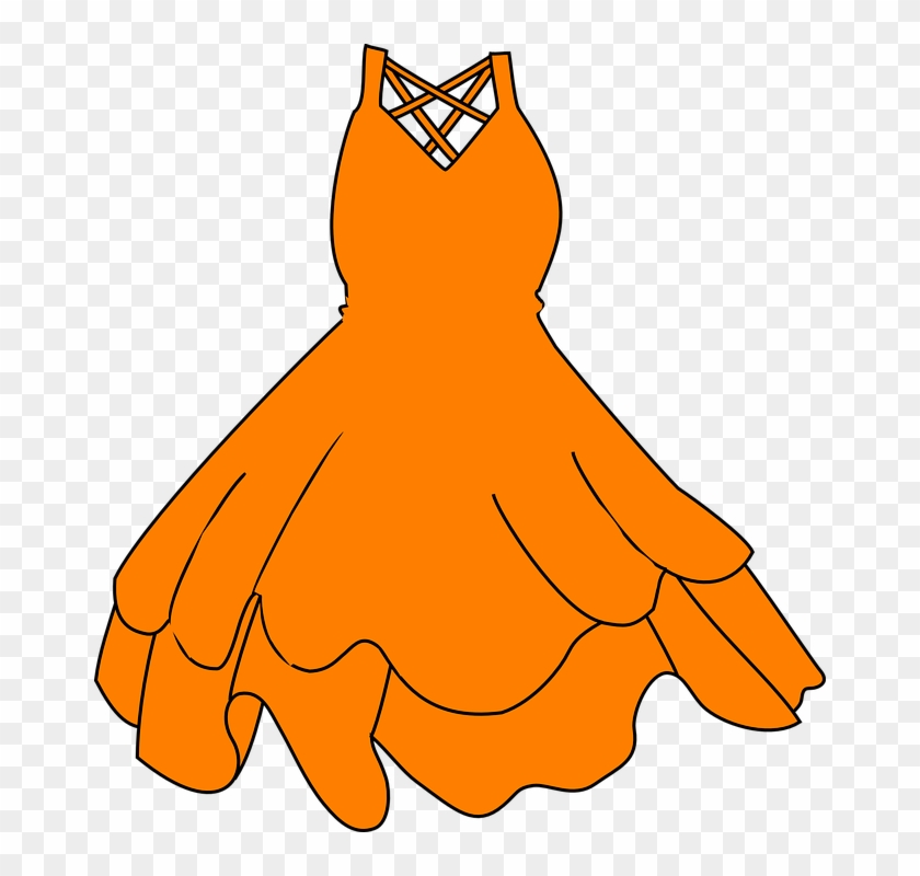 Dress Orange Clothing Women Hangers Sleeveless - Blue Dress Clipart - Png Download