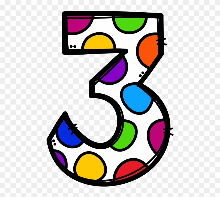 Rainbow Dot White - Numeros 4 Coloridos Png Clipart