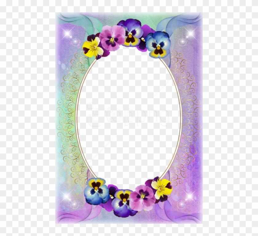 Free Png Transparent Frame With Violets Background - Transparent Pansy Border Png Clipart #3572665