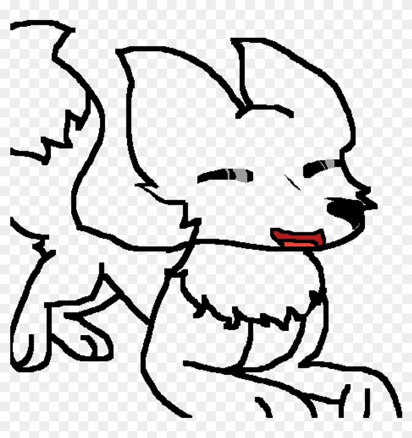 Fox Running To Camera Template - Line Art Clipart