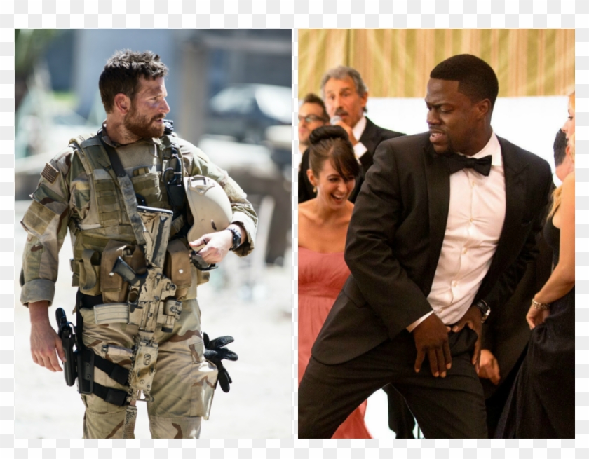 Bradley Cooper In American Sniper And Kevin Hart In - Bradley Cooper Navy Seal Clipart