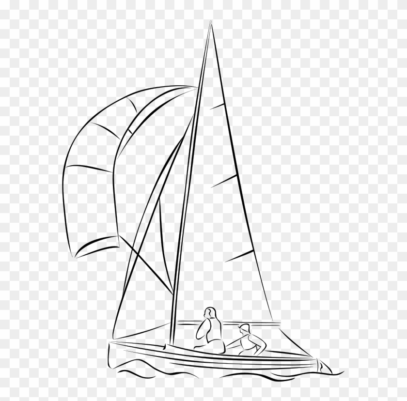 Sailing Dinghy Png - Clipart Sail Black And White Transparent Png