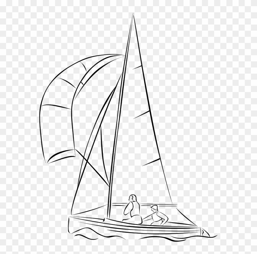 Sailing Dinghy Png - Clipart Sail Black And White Transparent Png #3573449