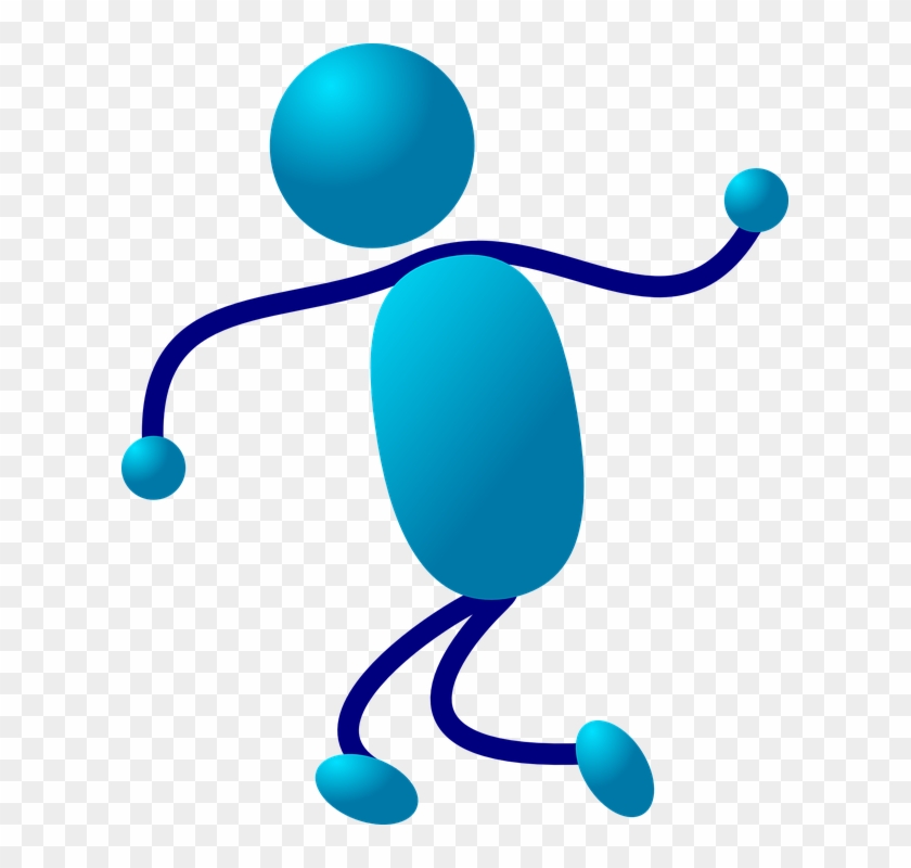 Stick Man Blue Man Step Run Figure Cartoon - Blue Stick Figure No Background Clipart #3573713