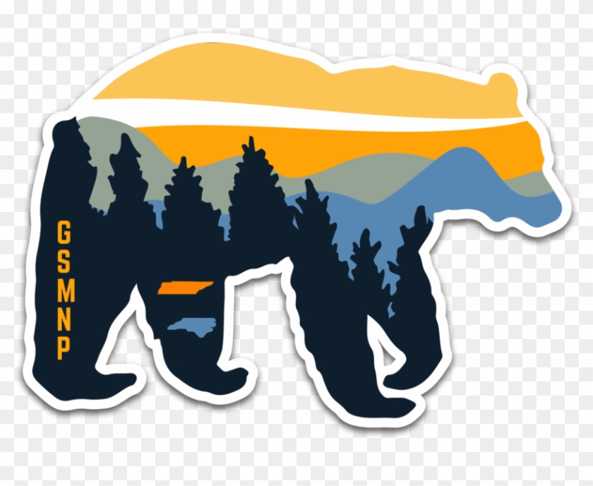 Mountain Clipart Smoky Mountains - Smoky Mountain Bear Sticker - Png Download #3574012