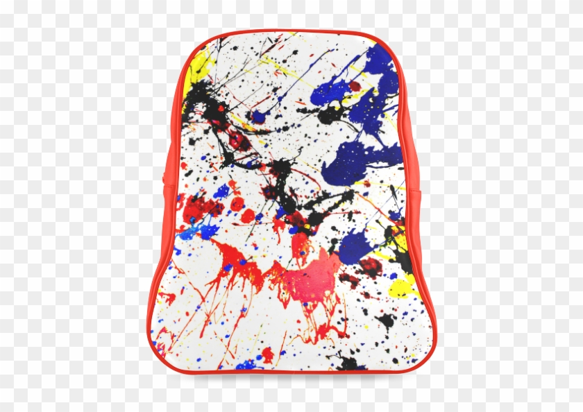 Blue & Red Paint Splatter School Backpack/large - Paint Splatter Beanie Clipart #3574206