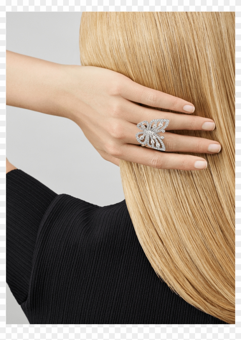 Flying Butterfly Between The Finger Ring, Clipart #3574233