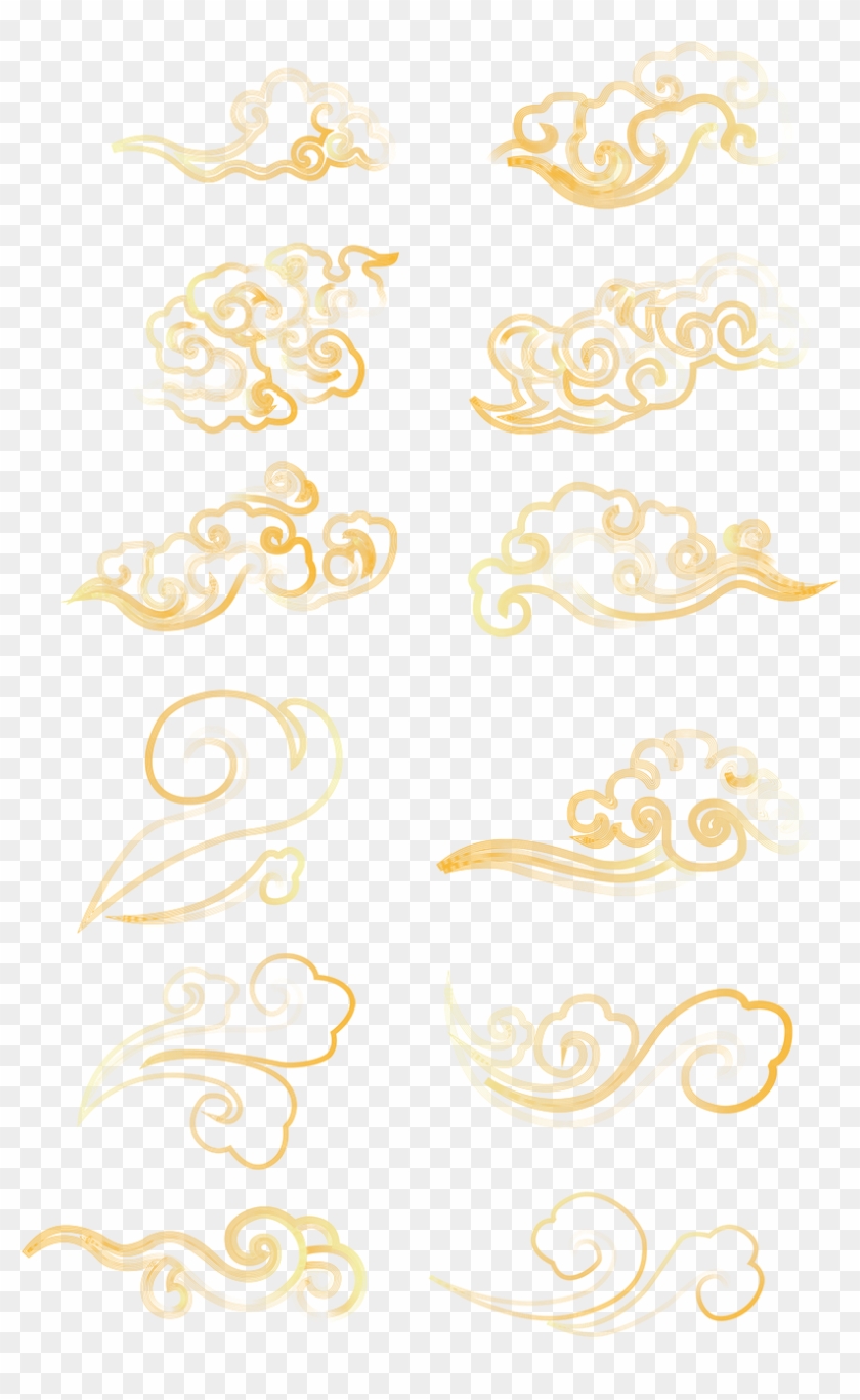 Chinese Style Lines Shapes Gradients Png And Psd - Motif Clipart #3574655