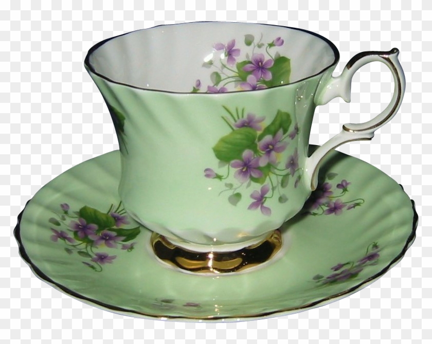Violets On Green - Saucer Clipart #3575013