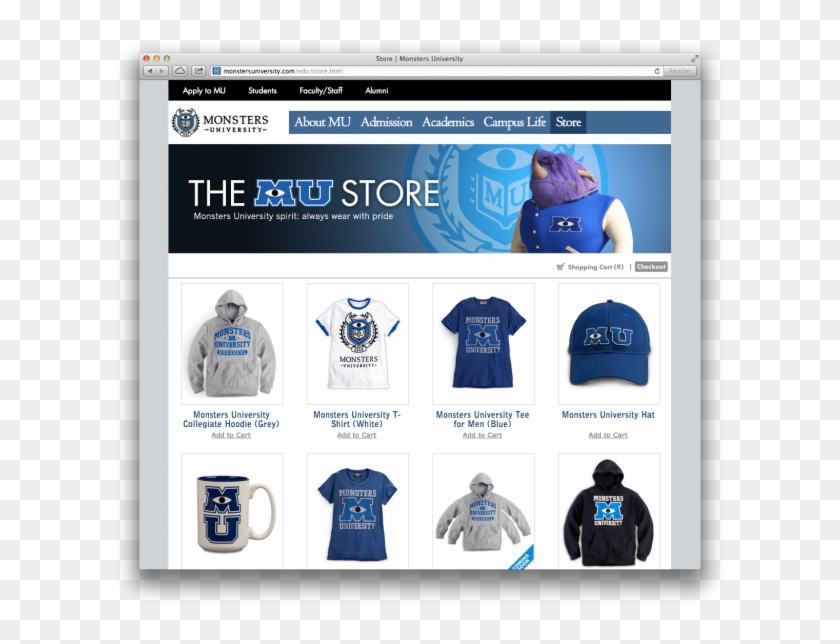 Monsters University Inc Movie Disney Website - Monsters University Web Page Clipart