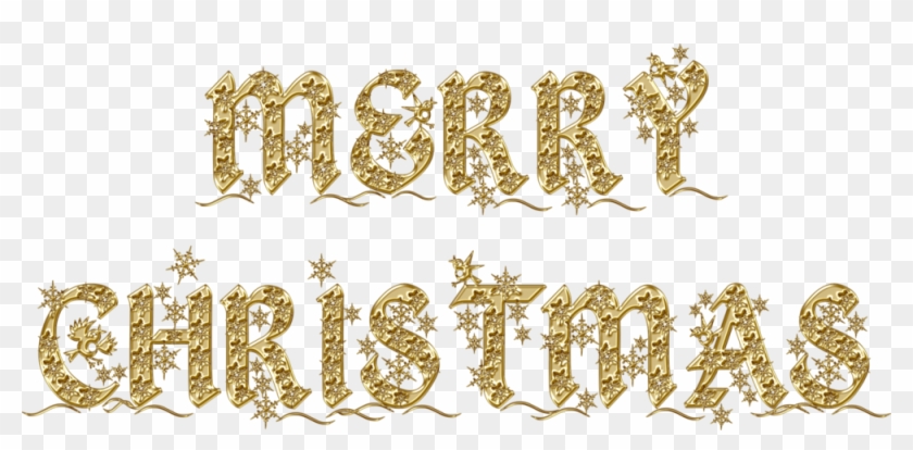 Gold Christmas Text - Emblem Clipart