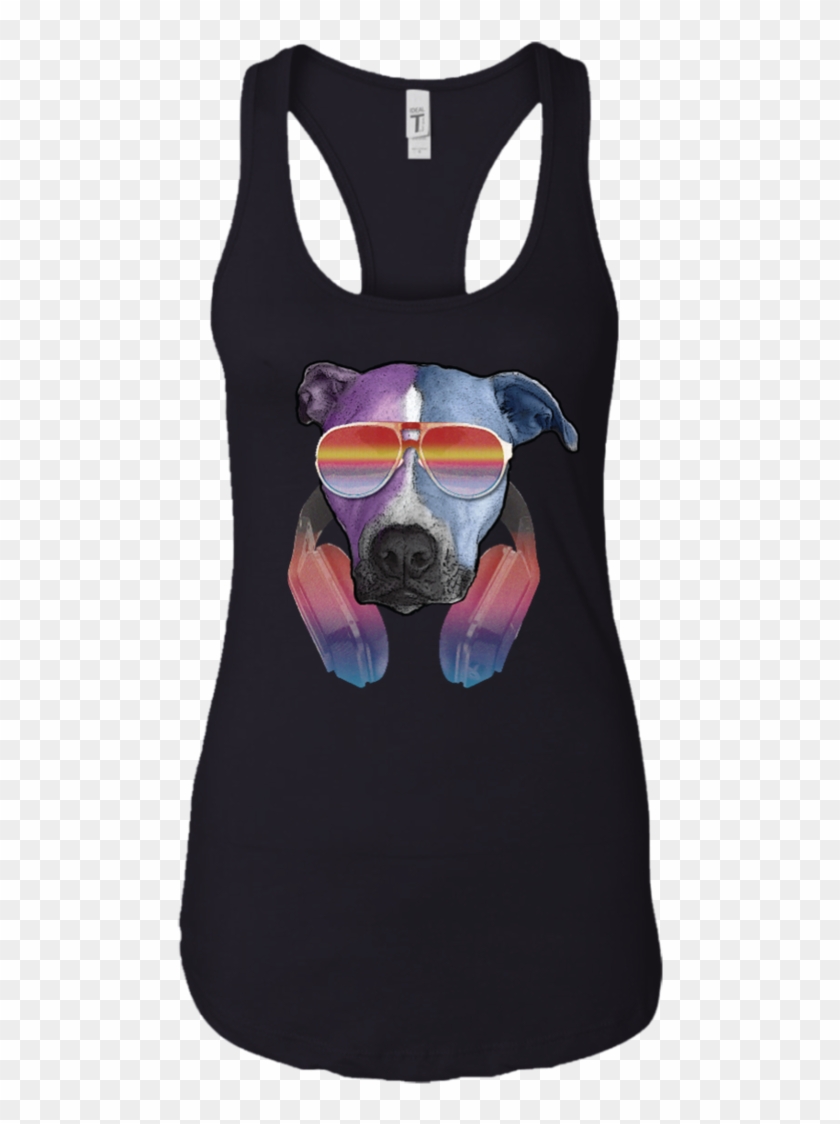 Retro Pitbull Dog With Sunglasses Headphones Women's - Diving Mask Clipart #3575695