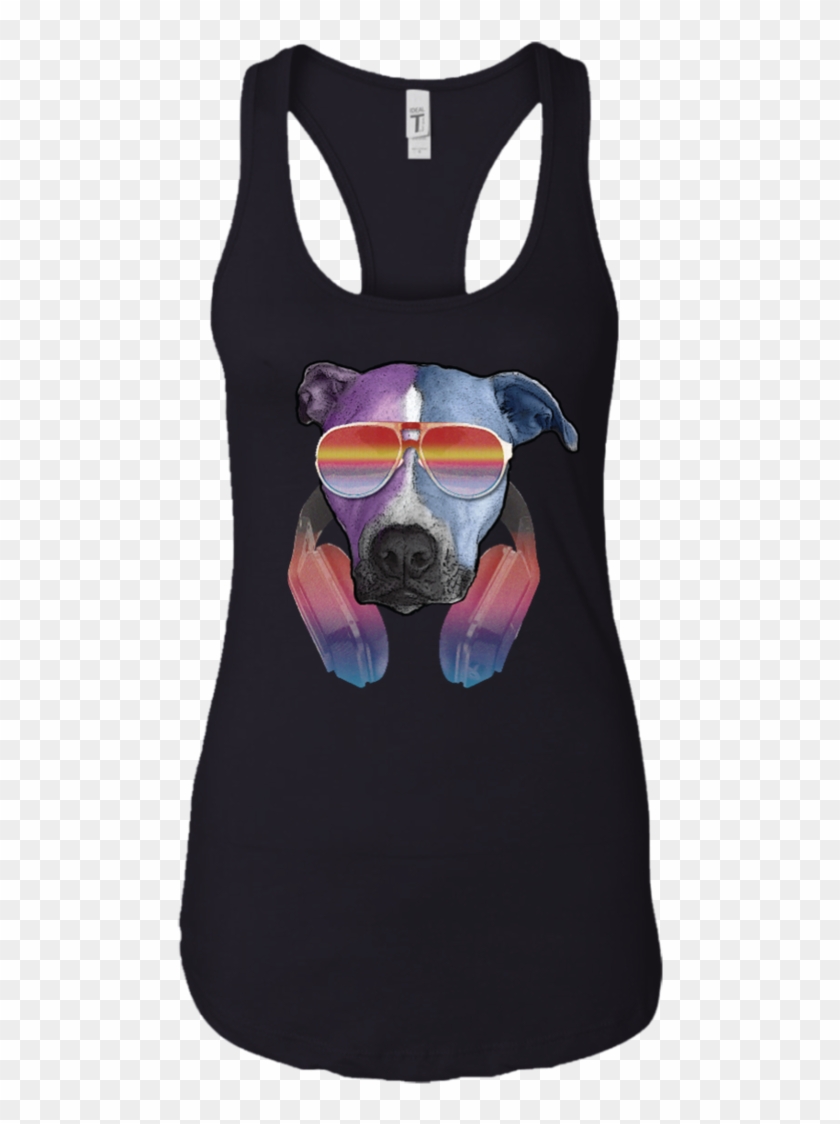 Retro Pitbull Dog With Sunglasses Headphones Women's - Diving Mask Clipart