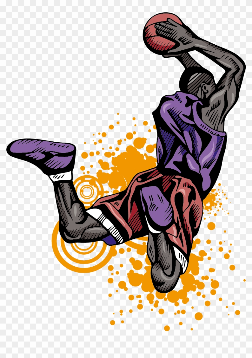 Player Slam Dunk People - Basketball Player Graphics Png Clipart #3575697