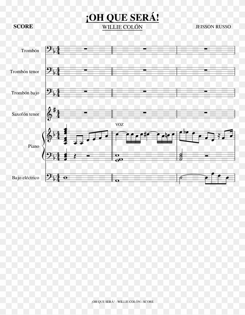 Oh Que Será - Sheet Music Clipart