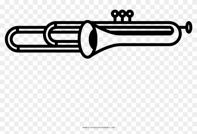 Trombone Coloring Page Clipart #3576553