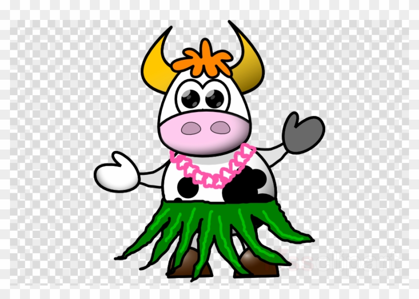Cow In Skirt Clipart Cattle Grass Skirt Clip Art - Fortnite Logo For Youtube - Png Download #3578040