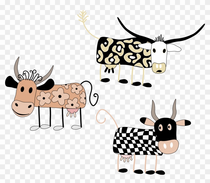 Cartoons 11 Clipart Cartoon - Vacas De Diferentes Colores - Png Download