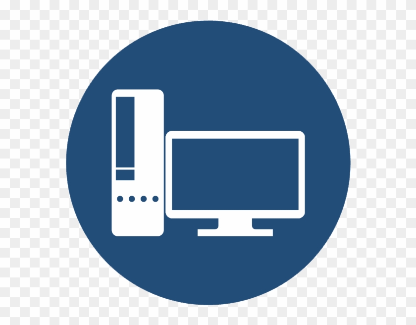 Computer Desktop Solution - Desktop Computer Round Icon Clipart #3578450