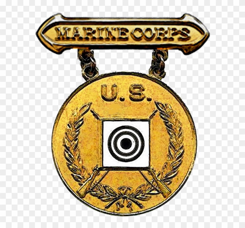 Former Usmc Gold Rifle Marksmanship Competition Badge - Marine Corps Rifle Match Clipart