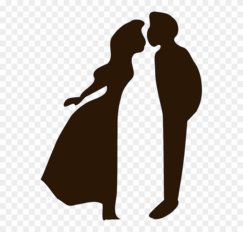 Kissing Clipart Romantic Relationship - Black And White Clipart Love - Png Download #3579304