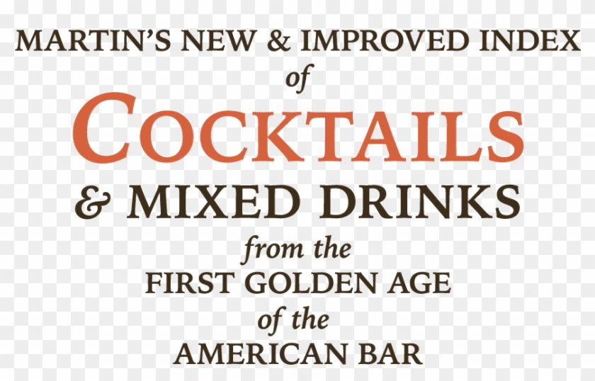 Martin's Index Of Cocktails & Mixed Drinks From The - Ink Clipart #3579586