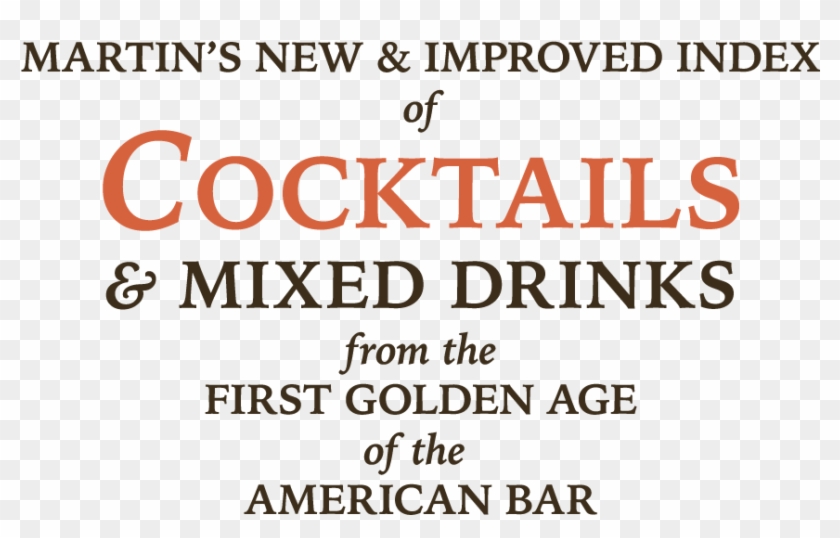 Martin's Index Of Cocktails & Mixed Drinks From The - Ink Clipart