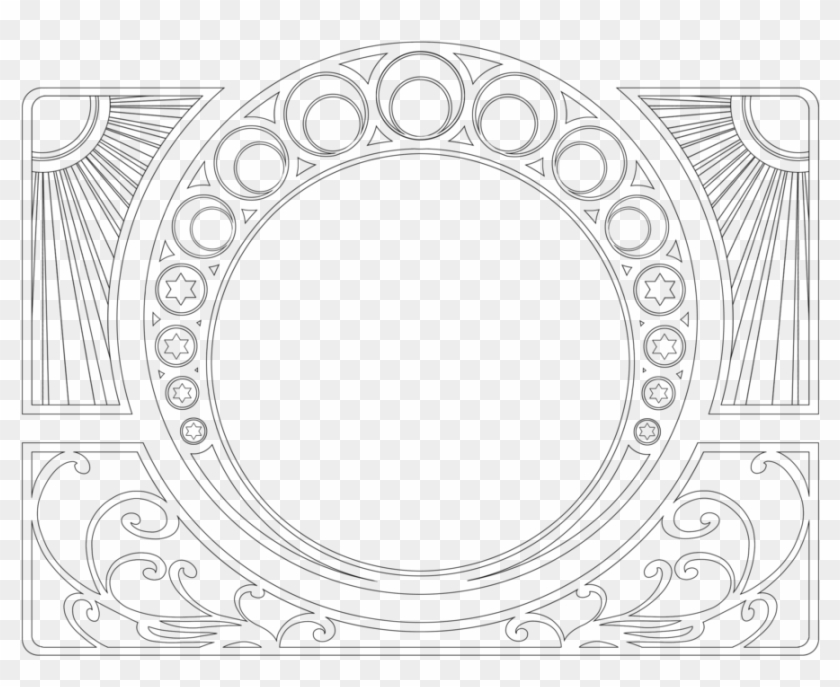 Art Nouveau Border By Mangaka - Art Nouveau Lilies Border Clipart