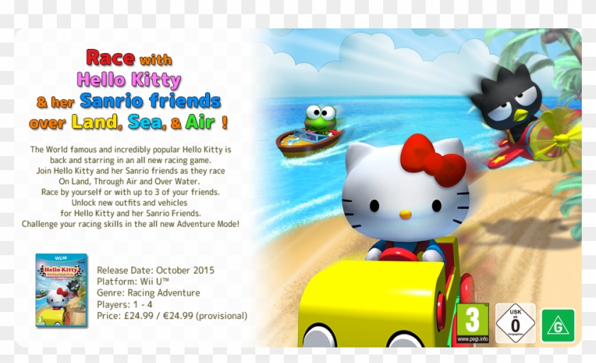 Race With Hello Kitty & Her Sanrio Friends Over Land, - Cartoon Clipart #3580022