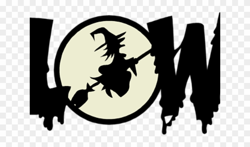Halloween Text Pictures - Witch Flying Over The Moon Free Clipart
