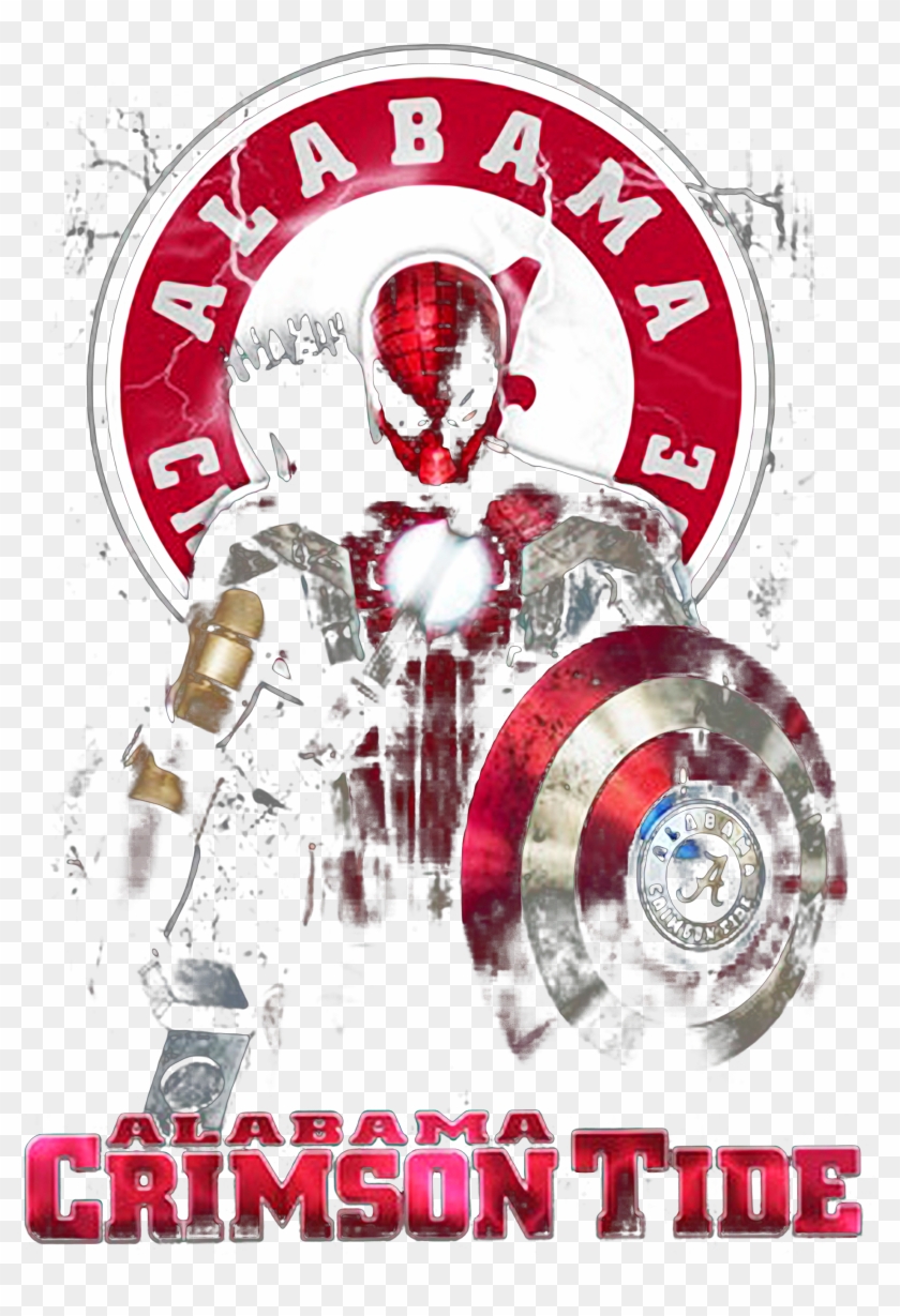Captain Deadpool Spiderman Alabama Crimson Tide Shirt, - Alabama Crimson Tide Clipart #3580567