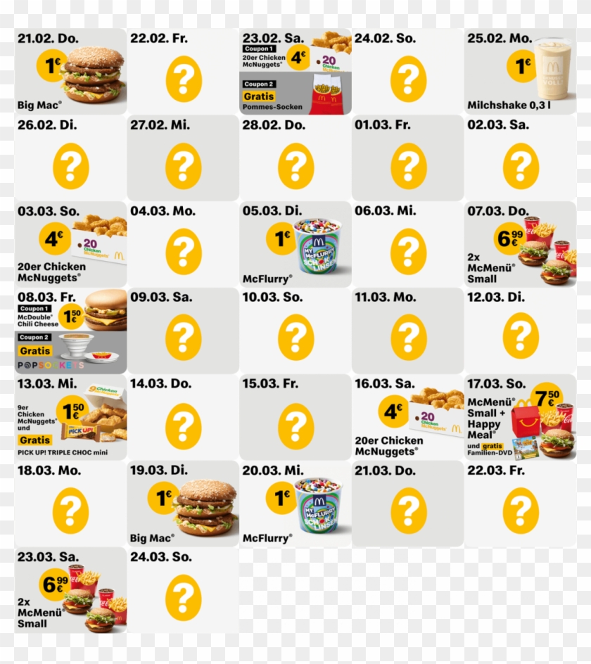 Mc Donalds Oster Kalender Clipart