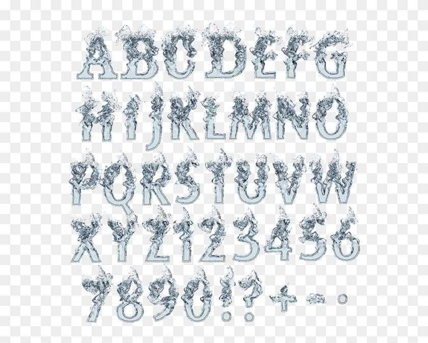 Clear Water White Font - Liquid Font Clipart #3581472