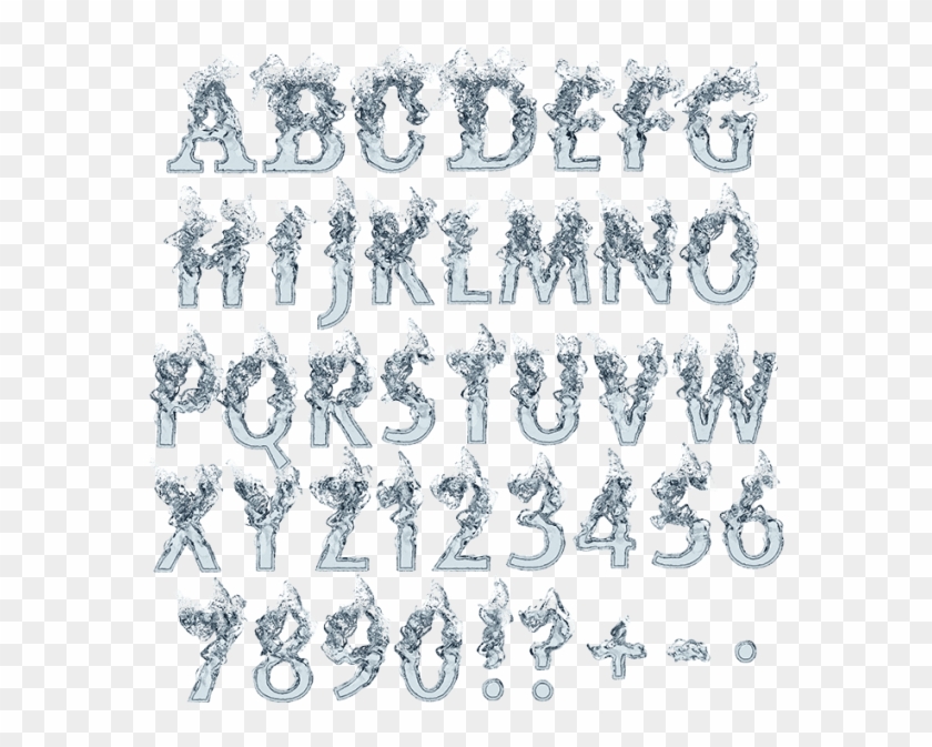 Clear Water White Font - Liquid Font Clipart