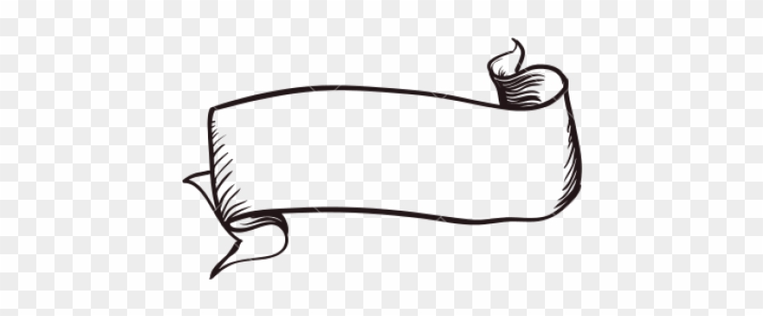Drawn Ribbon Plain - Ribbon Banner Drawing Png Clipart #3581502