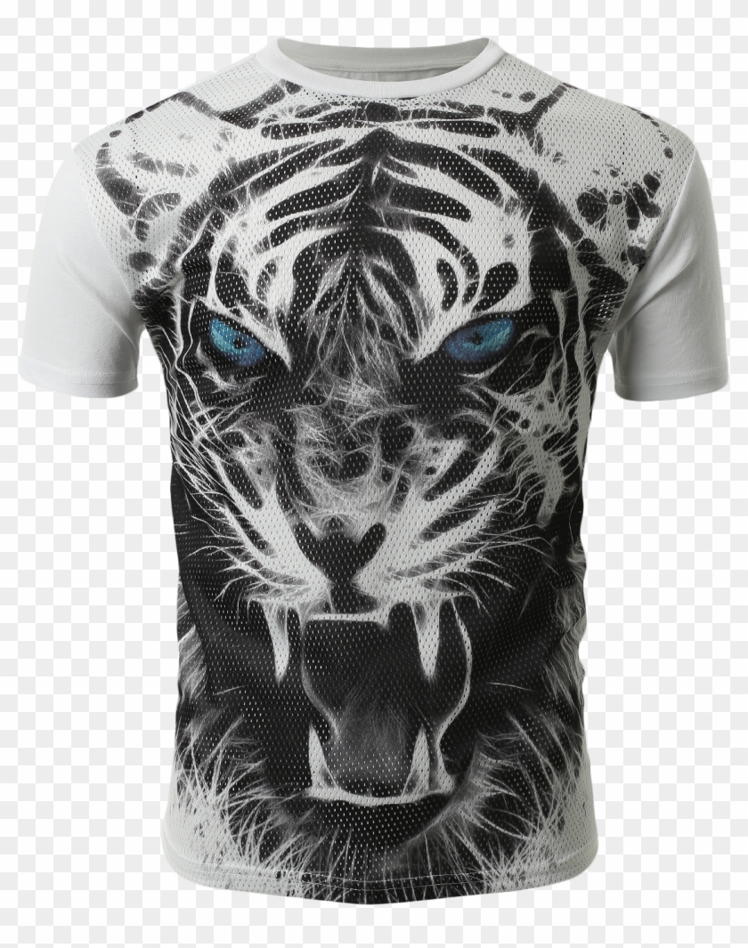 Smithjay Mens Hipster Hip Hop Growling Black & White - Fierce Tiger Clipart