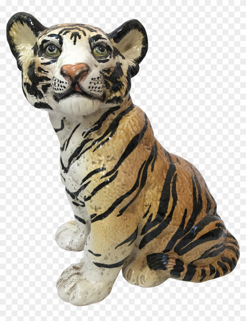 M#century Vintage Hand Painted Italian Ceramic Tiger - Bengal Tiger Clipart #3582317